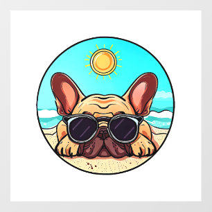Frenchie Enjoying Beach Wall Decal