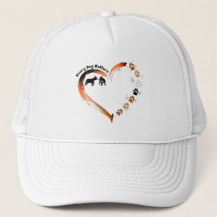 Frenchie Every Dog Matters Golden Heart Pet Paws Trucker Hat