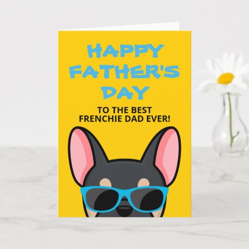 Frenchie Fathers Day Black Tan French Bulldog Card