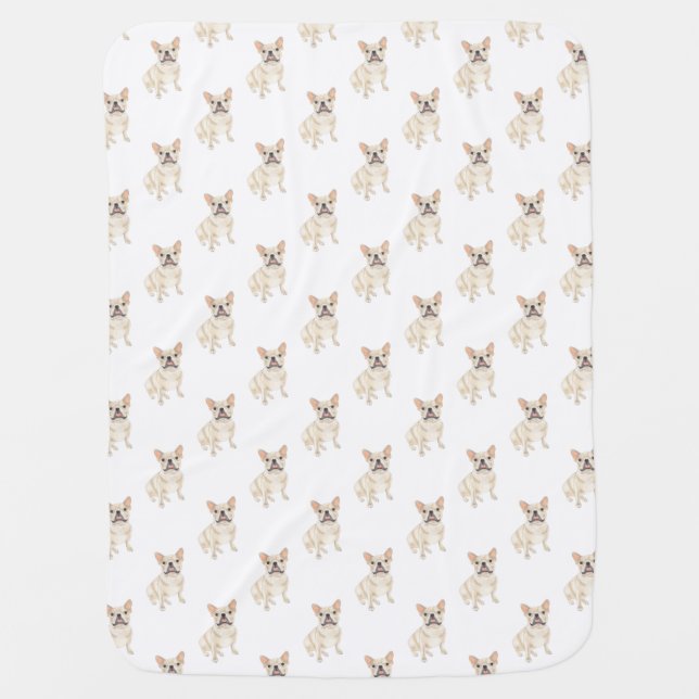 Frenchie (Fawn Tan Cream) Baby Blanket (Front)