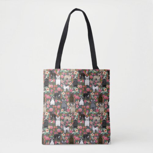 Frenchie Floral Tote Bag