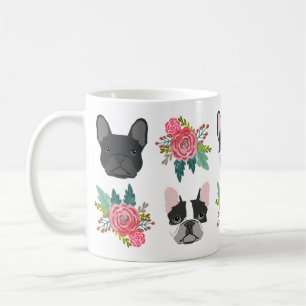 Frenchie Florals Mug - cute french bulldogs