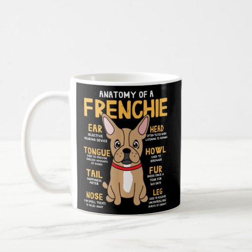 Frenchie French Bulldog Anatomy Funny Dog Mom Dad  Coffee Mug