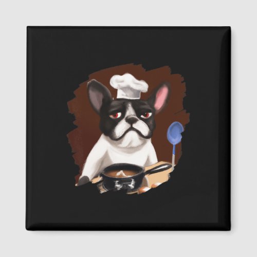 Frenchie French Bulldog Chef Cooking Food Dog  Magnet