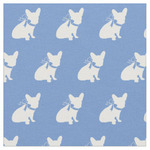Frenchie French Bulldog Dog Frenchy Light Blue Fabric
