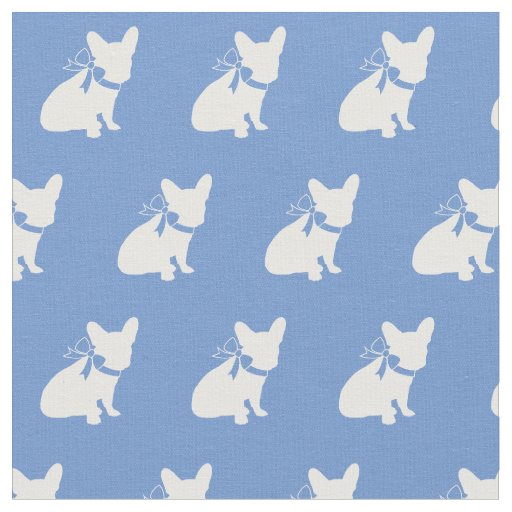 Frenchie French Bulldog Dog Frenchy Light Blue Fabric