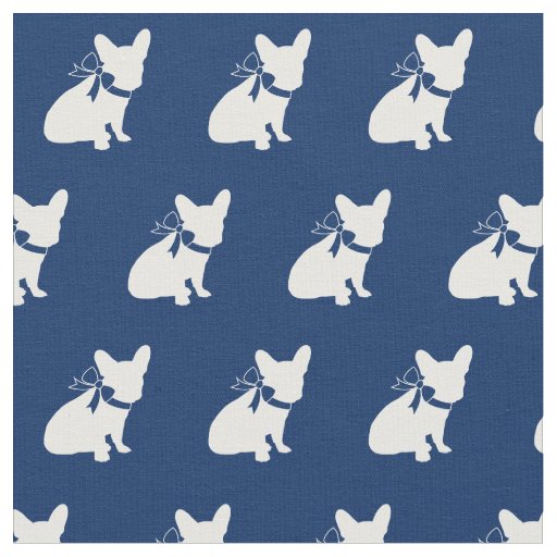 Frenchie French Bulldog Dog Frenchy Navy Blue Fabric