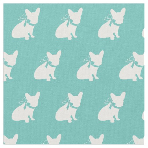Frenchie French Bulldog Dog Frenchy Teal Fabric