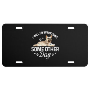 Frenchie French Bulldog Dog Lover Pet Gifts License Plate
