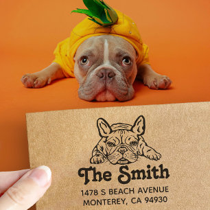 Frenchie French Bulldog Dog Owner Gift Return Self-inking Stamp