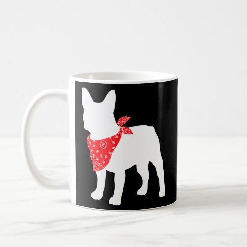 Frenchie French Bulldog Dog Wearing Red Bandana  Coffee Mug