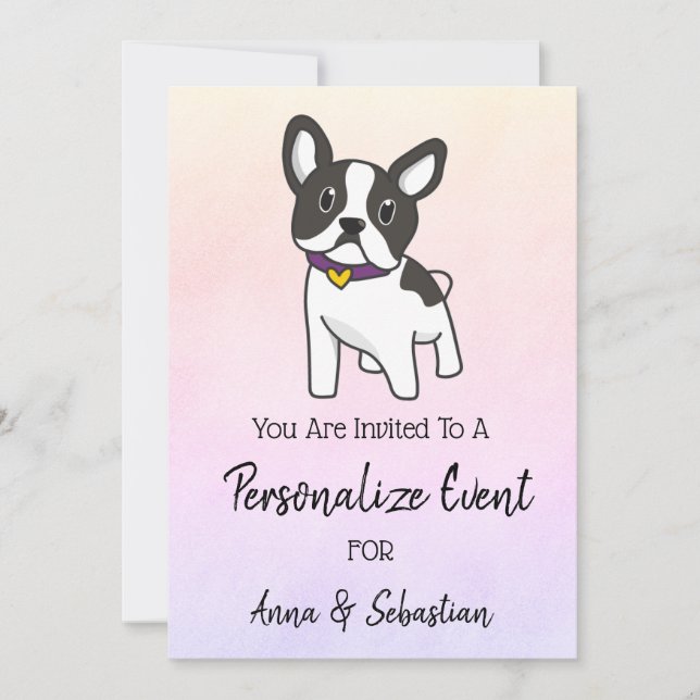 *~* Frenchie French Bulldog Event Cute Invitation (Front)