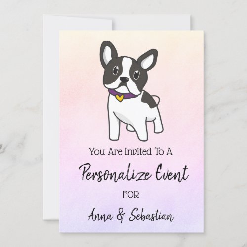  Frenchie French Bulldog Event Cute Invitation