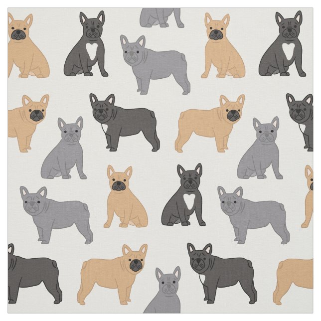 Frenchie French Bulldog Fabric - Pick Your Color! (Swatch)