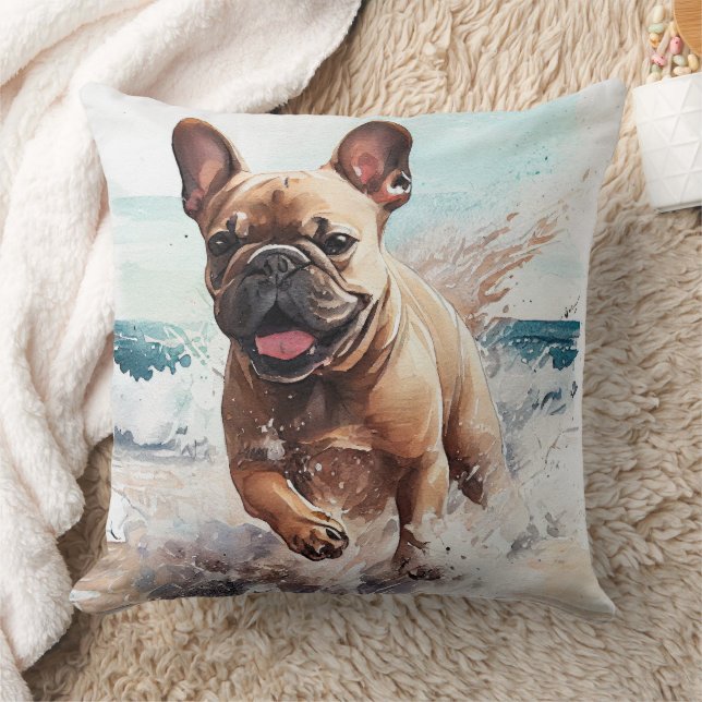Frenchie French Bulldog Gift Throw Pillow (Blanket)