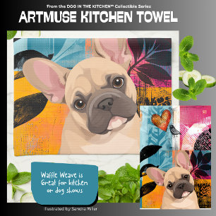 FRENCHIE French Bulldog Kitchen Towel
