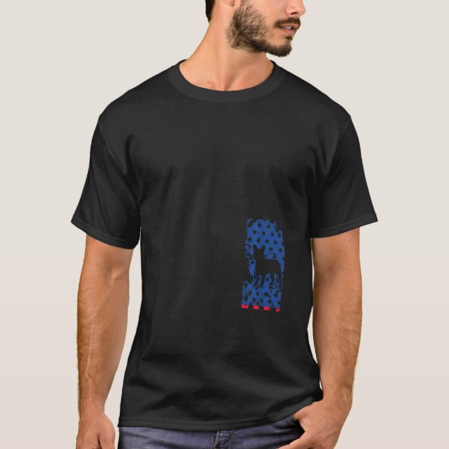 Frenchie French Bulldog Patriotic American Flag 4t T-Shirt (Front)