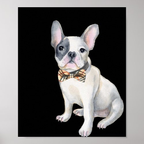 Frenchie French Bulldog plaid bow_tie Dogs In Poster