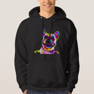 Frenchie French Bulldog Pop Art Portrait Bouledogu Hoodie