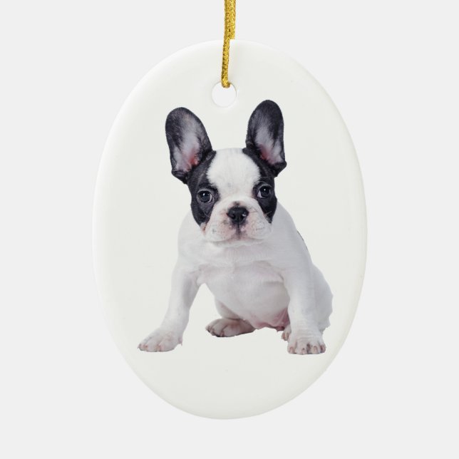 Frenchie - French bulldog puppy Ceramic Ornament (Front)