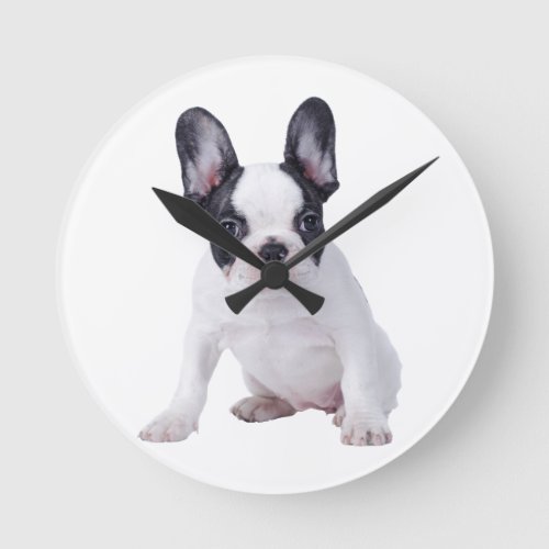 Frenchie _ French bulldog puppy Round Clock