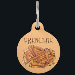 FRENCHIE French Fry Steak Fries Fried Potatoes Pet ID Tag<br><div class="desc">Design features an original marker illustration of a pile of salty, delicious fast food french fries (a.k.a. chips, or steak fries, or french fried potatoes!) Ideal for any french fry fanatic or junk food junkie. This design is also available on other products. Lots of additional food themed illustrations are also...</div>