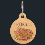 FRENCHIE French Fry Steak Fries Fried Potatoes Pet ID Tag<br><div class="desc">Design features an original marker illustration of a pile of salty, delicious fast food french fries (a.k.a. chips, or steak fries, or french fried potatoes!) Ideal for any french fry fanatic or junk food junkie. This design is also available on other products. Lots of additional food themed illustrations are also...</div>