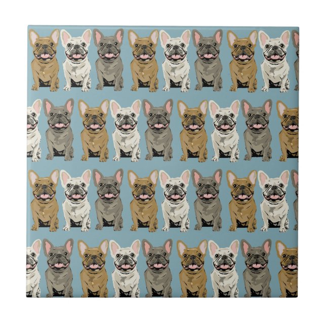 Frenchie Friends Ceramic Tile (Front)