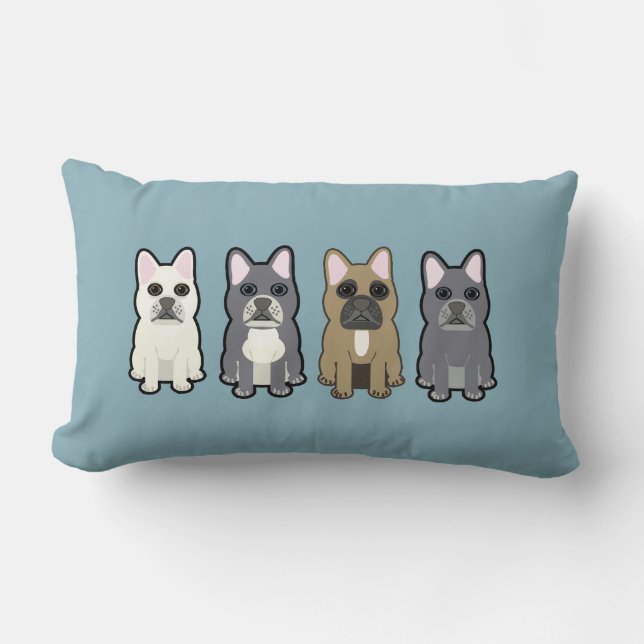 Frenchie Friends Lumbar Pillow (Front)