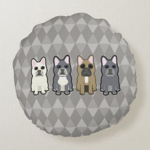 Frenchie Friends Round Pillow