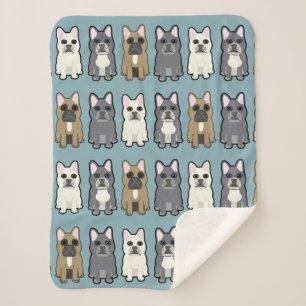 Frenchie Friends Sherpa Blanket