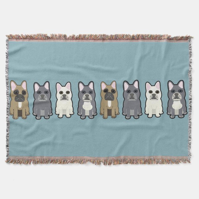 Frenchie Friends Throw Blanket (Front)