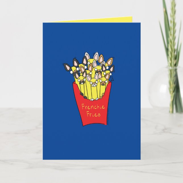 Frenchie Fries - French Bulldog Greeting Card (Front)