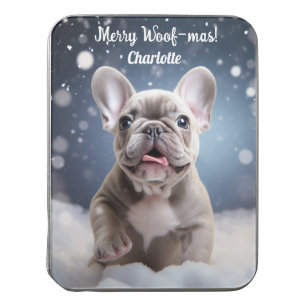 Frenchie Frosty Bliss Customizable Jigsaw Puzzle