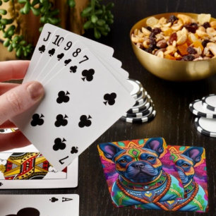 Frenchie Fun Birthday Fantasy Poker Cards