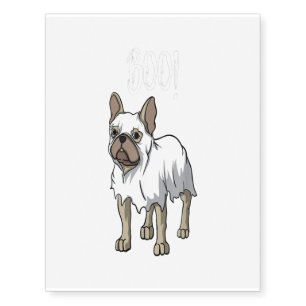 Frenchie Ghost Costume Funny French Bulldog Temporary Tattoos