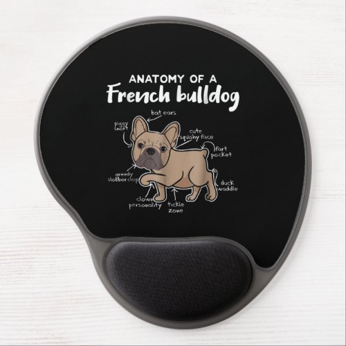 Frenchie Gift  Anatomy Of A French Bulldog Gift Gel Mouse Pad