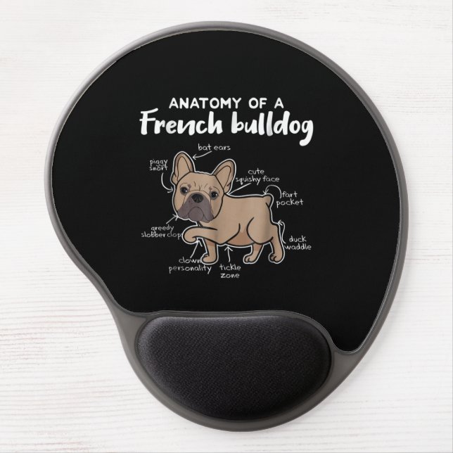 Frenchie Gift | Anatomy Of A French Bulldog Gift Gel Mouse Pad (Front)