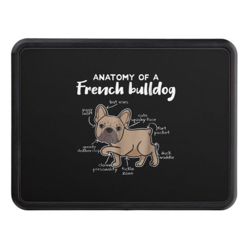 Frenchie Gift  Anatomy Of A French Bulldog Gift Hitch Cover