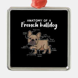 Frenchie Gift Anatomy Of A French Bulldog Gift Metal Ornament