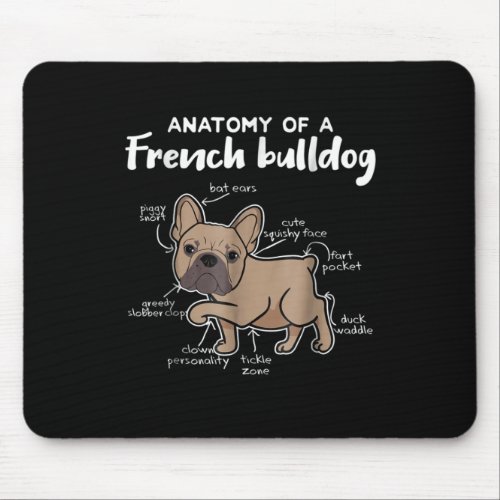 Frenchie Gift  Anatomy Of A French Bulldog Gift Mouse Pad