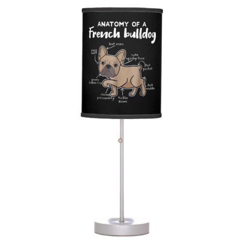 Frenchie Gift  Anatomy Of A French Bulldog Gift Table Lamp