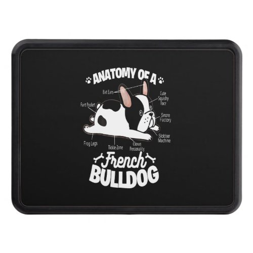 Frenchie Gift  Anatomy Of A French Bulldog Hitch Cover