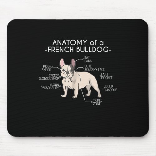 Frenchie Gift  Anatomy Of A French Bulldog Mouse Pad