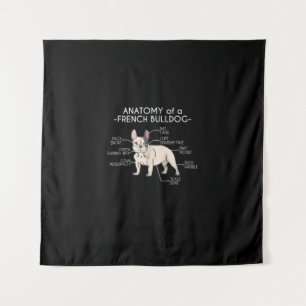 Frenchie Gift   Anatomy Of A French Bulldog Tapestry