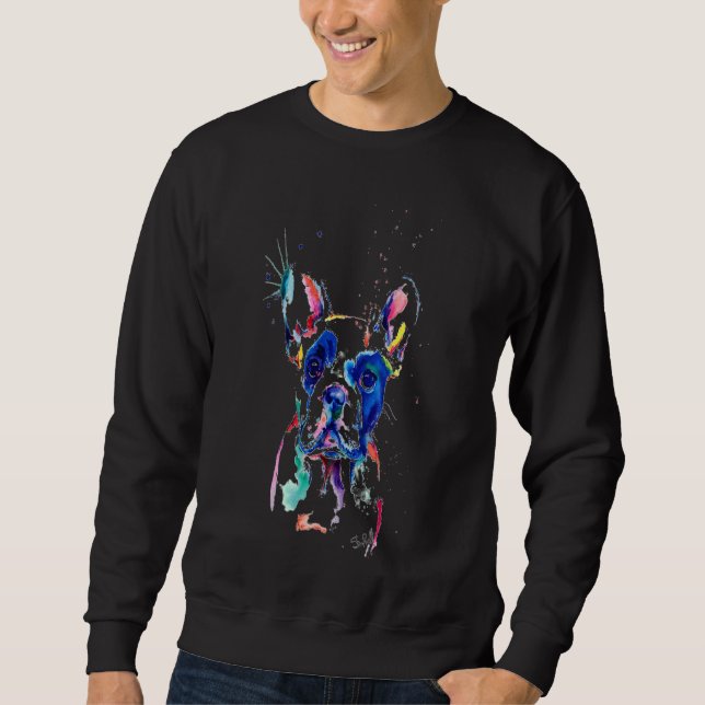 Frenchie Gift | Colorful French Bulldog Gift Sweatshirt (Front)