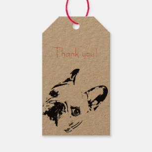 Choose Quantity French Bulldog Gift Tags: Dog Wedding Gift Tags with Frenchies on Kraft or 5 Tags 2