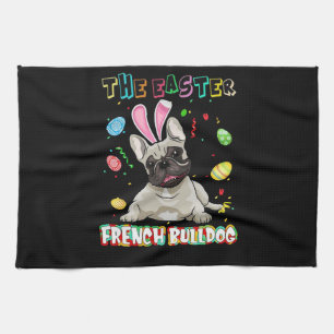 Frenchie Gift The Easter French Bulldog Bunny Kitchen Towel