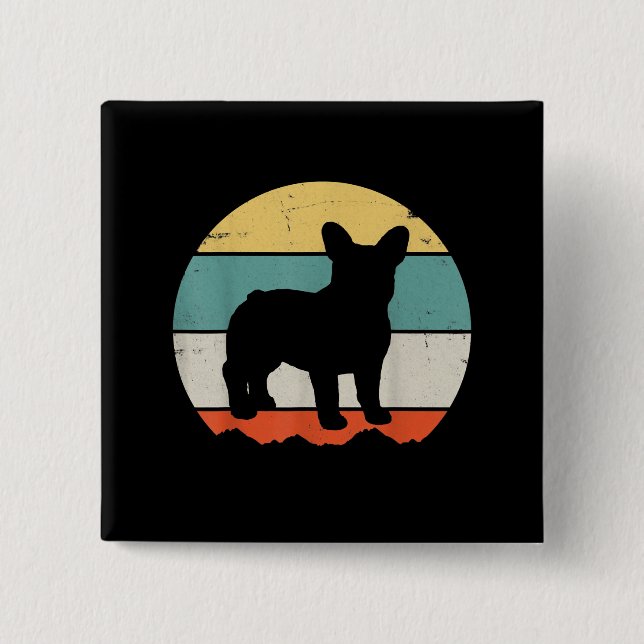 Frenchie Gift | Vintage French Bulldog Gift Button (Front)