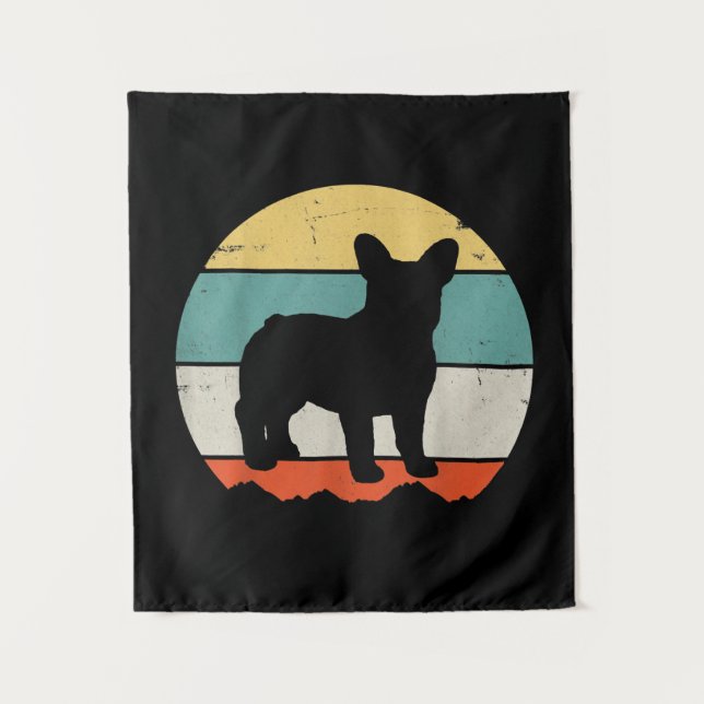 Frenchie Gift | Vintage French Bulldog Gift Tapestry (Front)